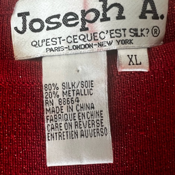 Joseph A Vibrant Red Vintage Knit Top - Picture 3 of 9